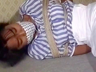 Japanese Office Lady's Horny BDSM Fantasy - Tied & Gagged with Small Tits, Deep Throat, Bandages