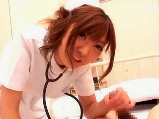 Nippon babe digs thick shaft pounding her pussy tight