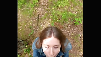 I went for a walk after fucking at home and decided to suck him off again and swallow cum outdoors
